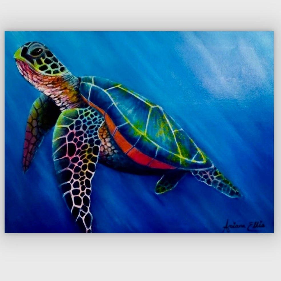 'Vibrant Turtle' original painting