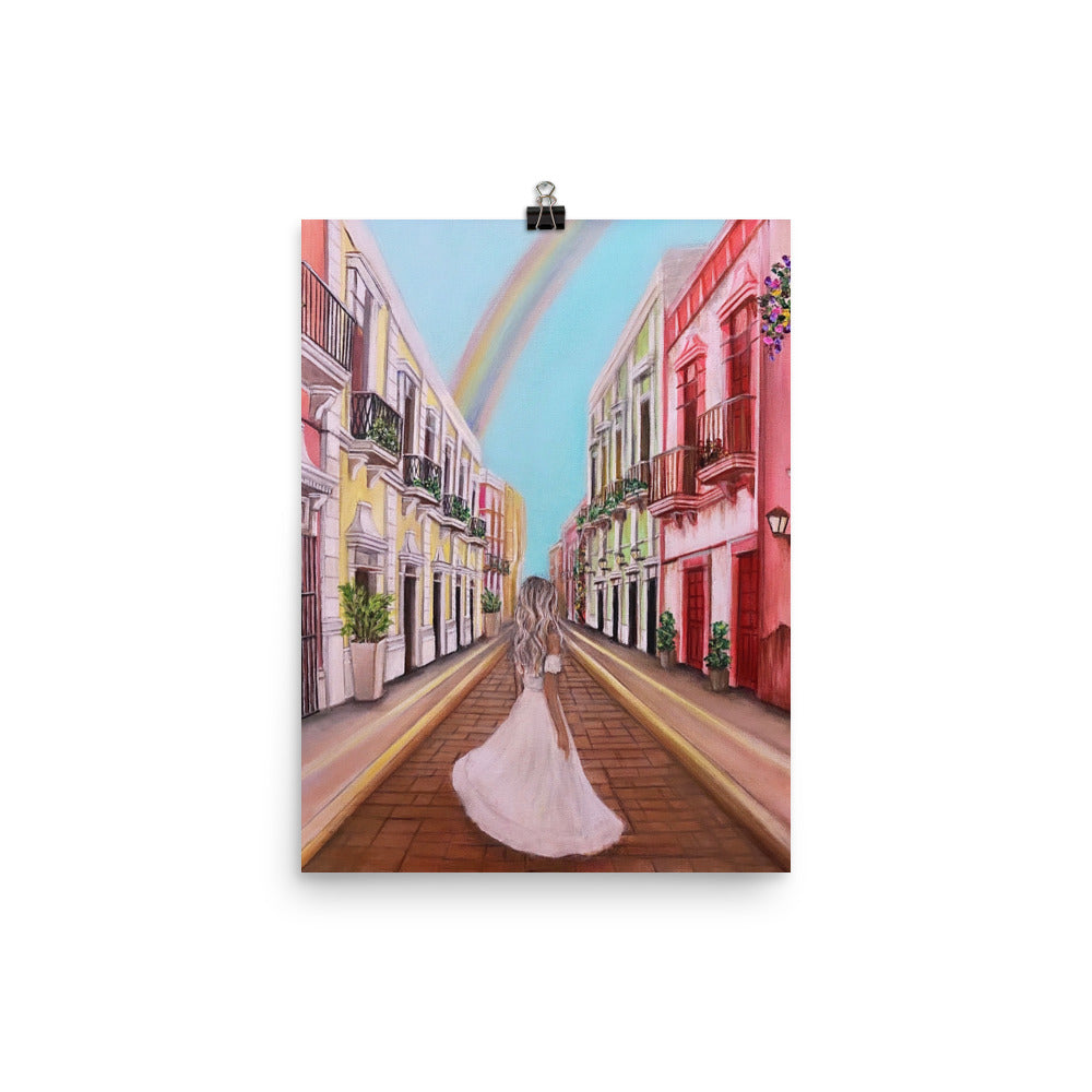 'Rainbow City' matte print