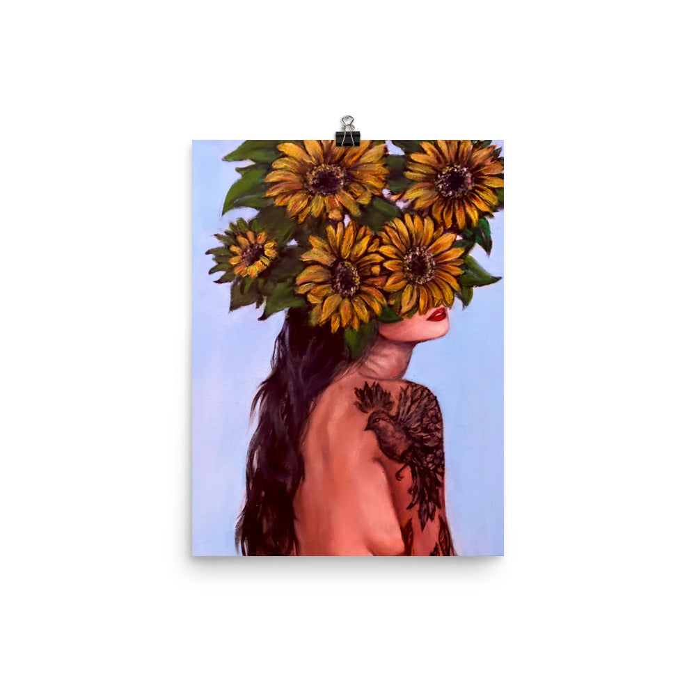 'Sunflower Mind w/tattoo' matte print