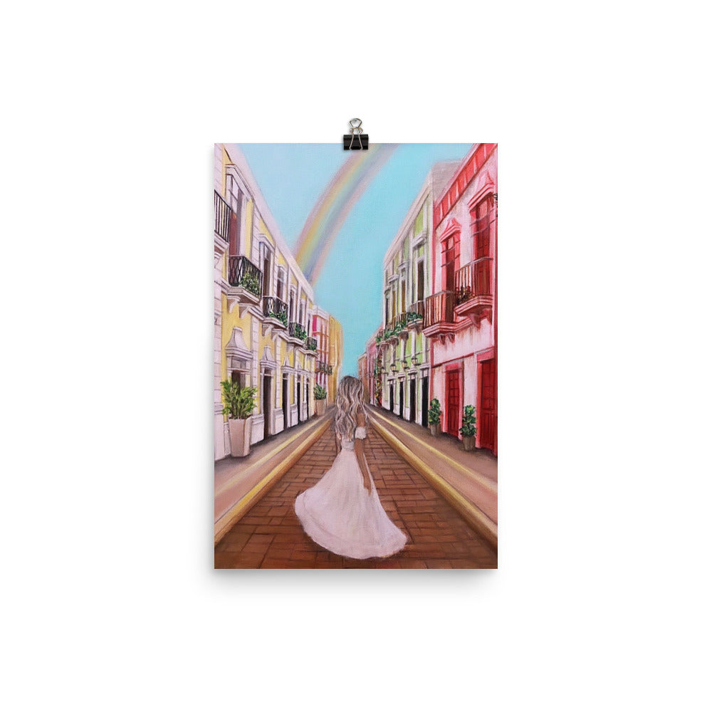 'Rainbow City' matte print