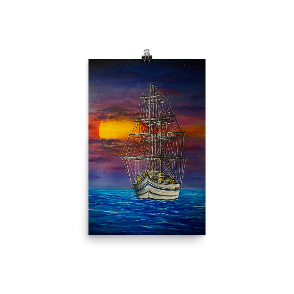 'Nocturnal Sea' matte print