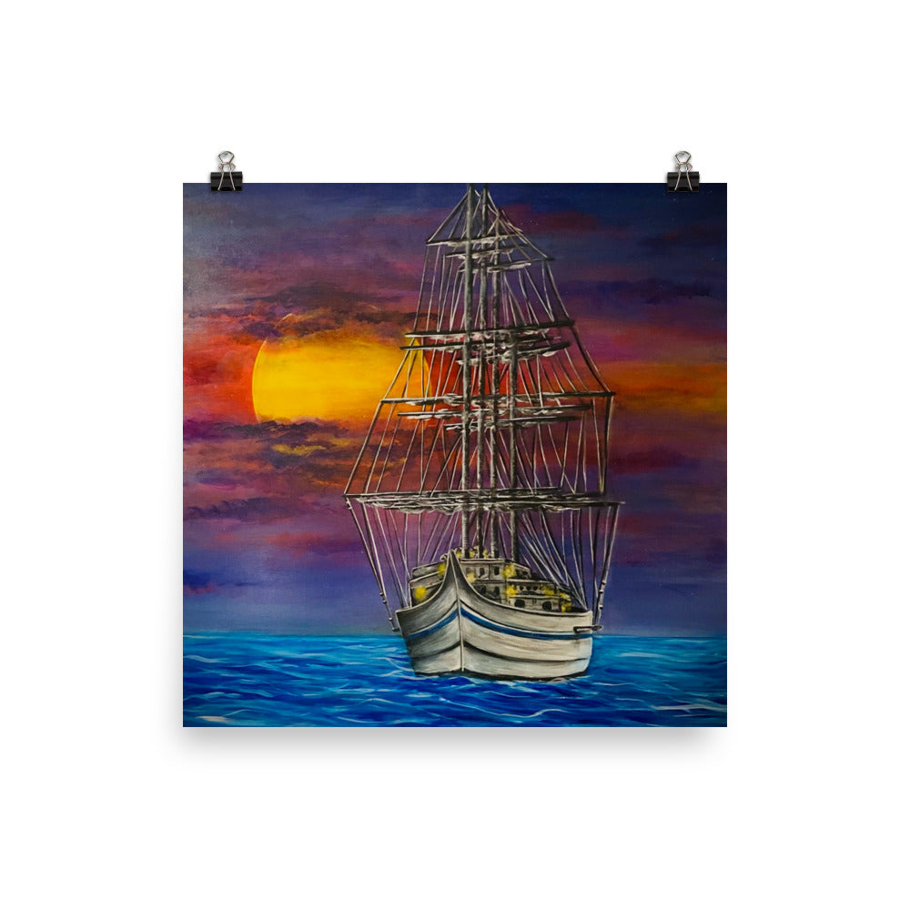 'Nocturnal Sea' matte print