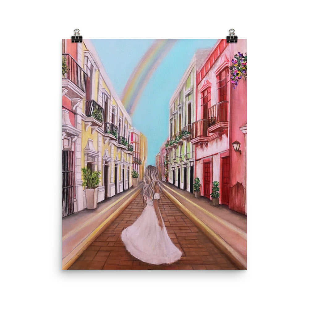 'Rainbow City' matte print