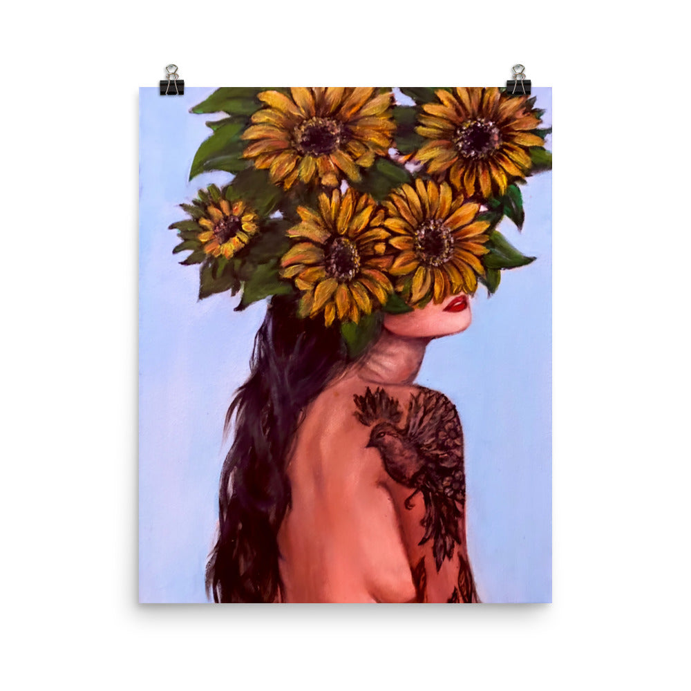 'Sunflower Mind w/tattoo' matte print