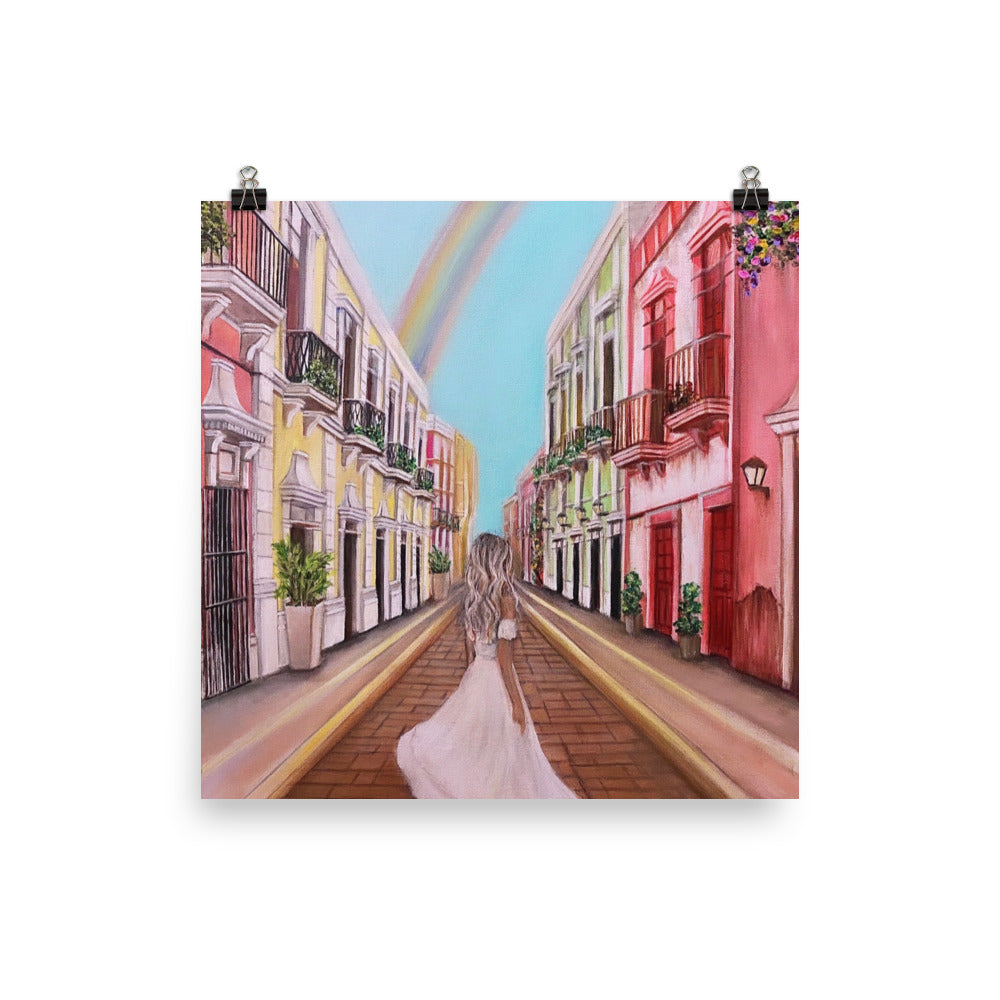 'Rainbow City' matte print