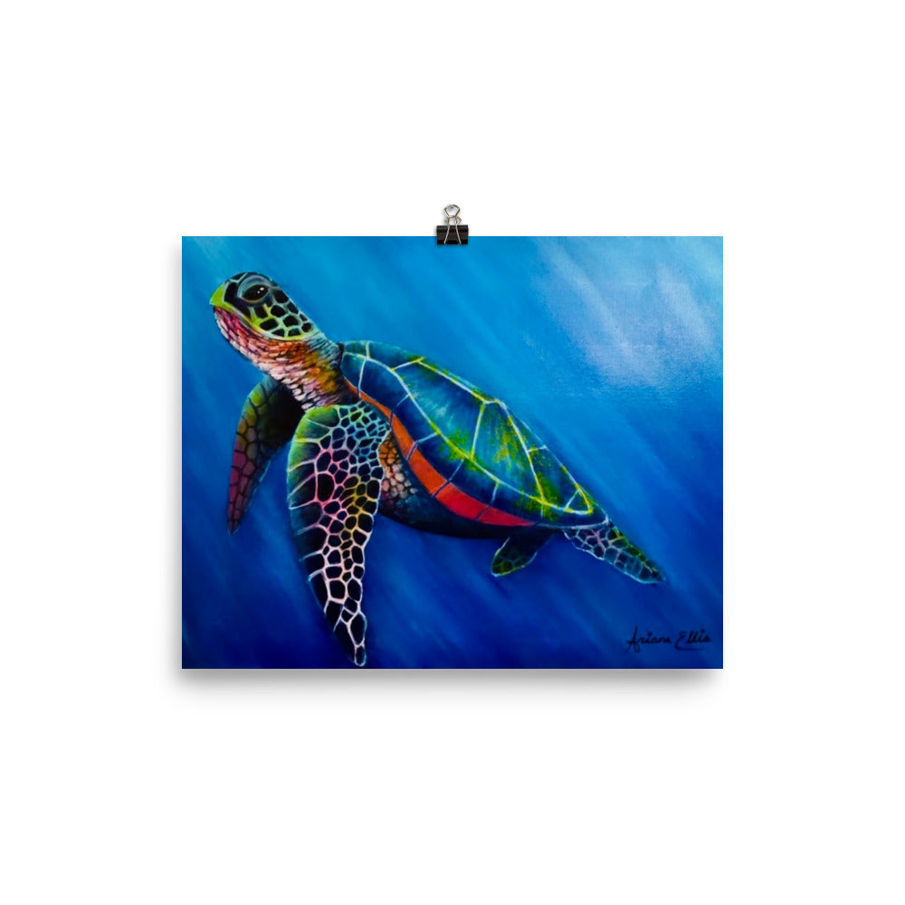 'Vibrant Turtle' matte print