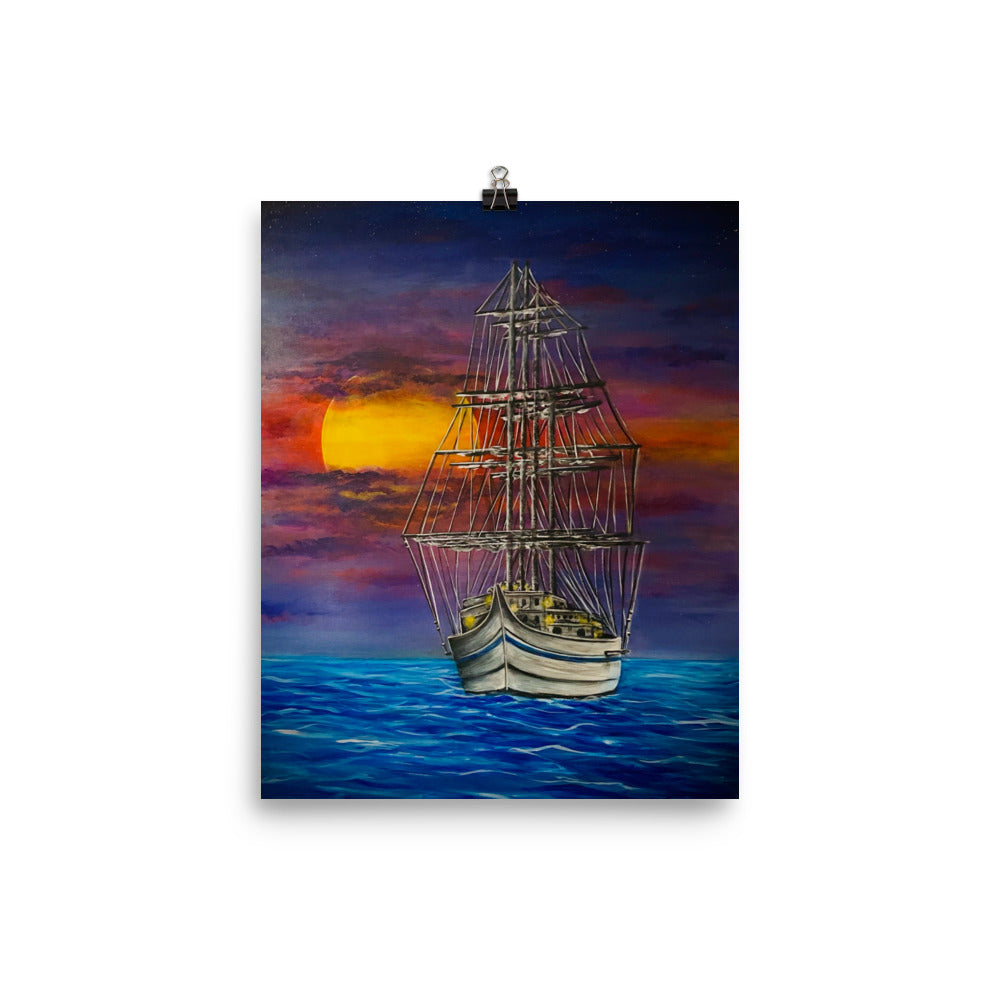 'Nocturnal Sea' matte print