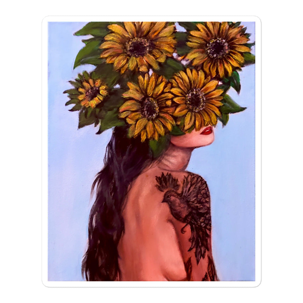 'Sunflower Mind w/tattoo' sticker