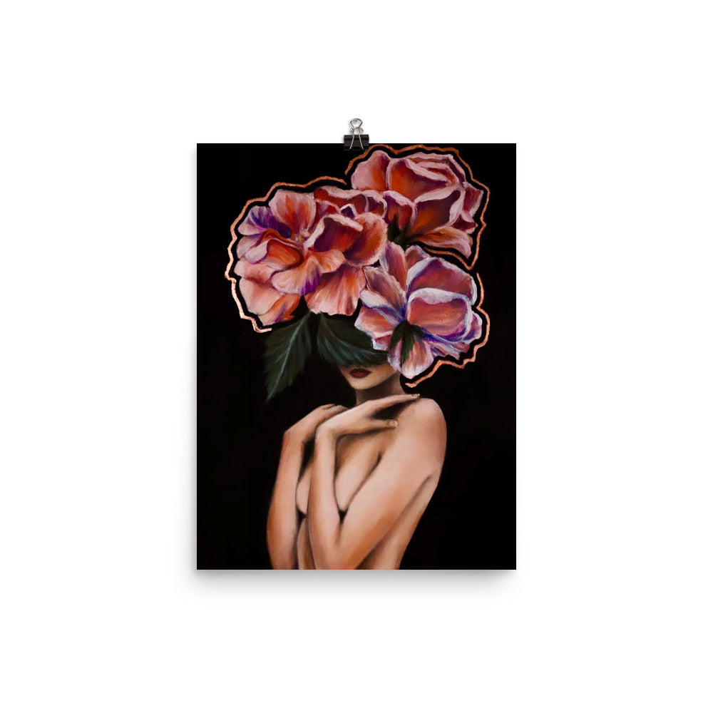 'Fiore Rose Gold' gloss print
