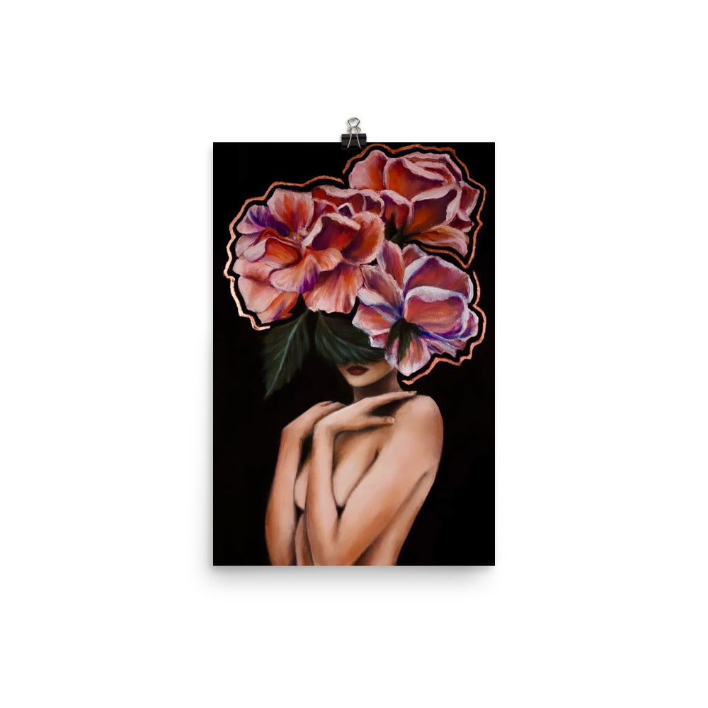'Fiore Rose Gold' gloss print
