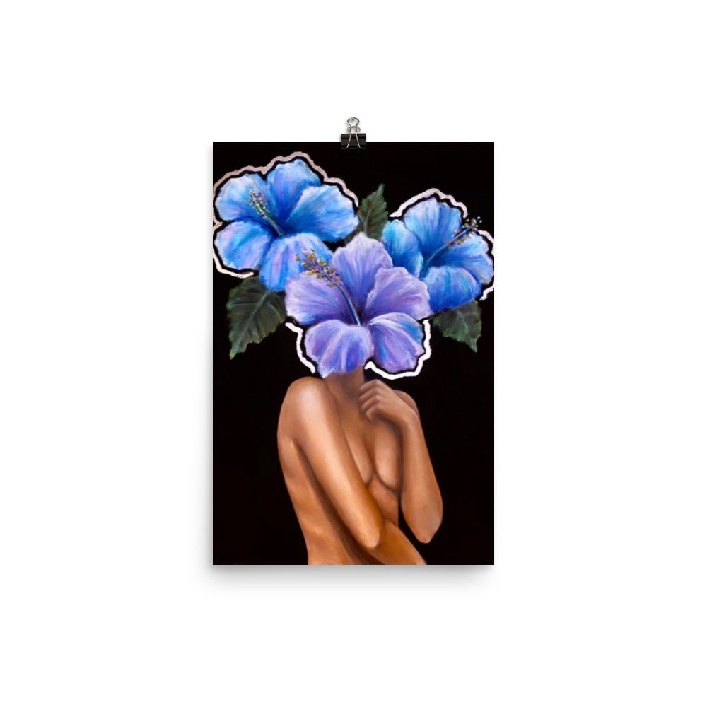 'Fiore Silver' gloss print