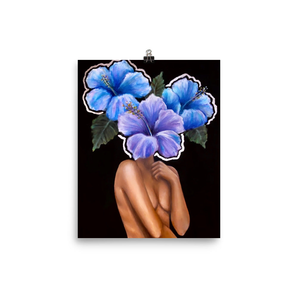 'Fiore Silver' gloss print