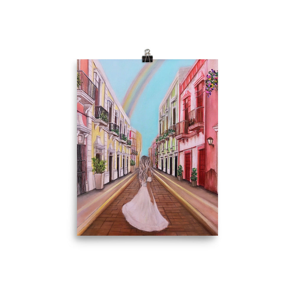 'Rainbow City' gloss print