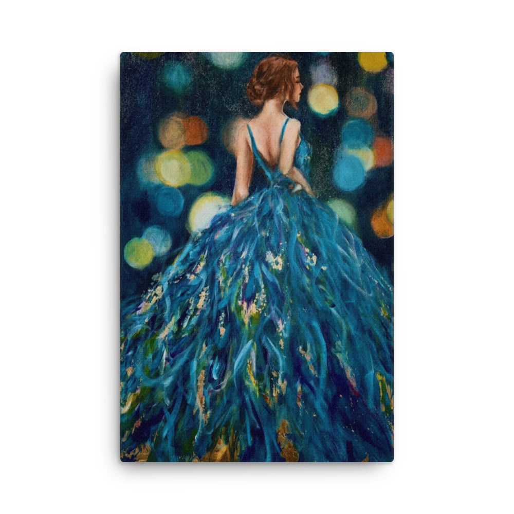 'Peacock Gold' canvas print