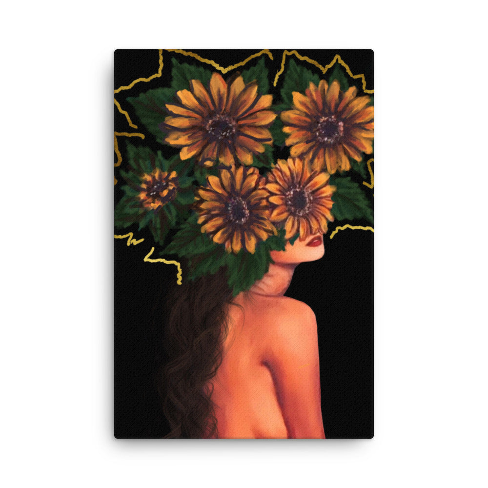 'Fiore Gold' canvas print