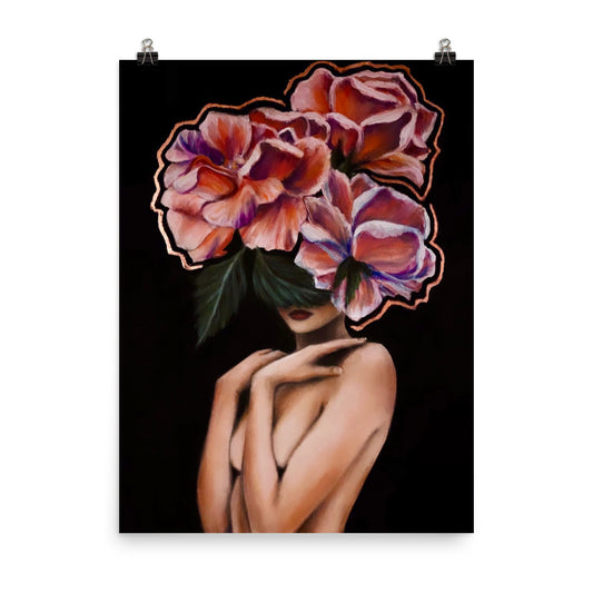 'Fiore Rose Gold' matte print