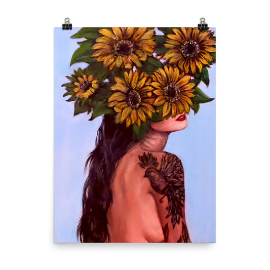 'Sunflower Mind w/tattoo' matte print