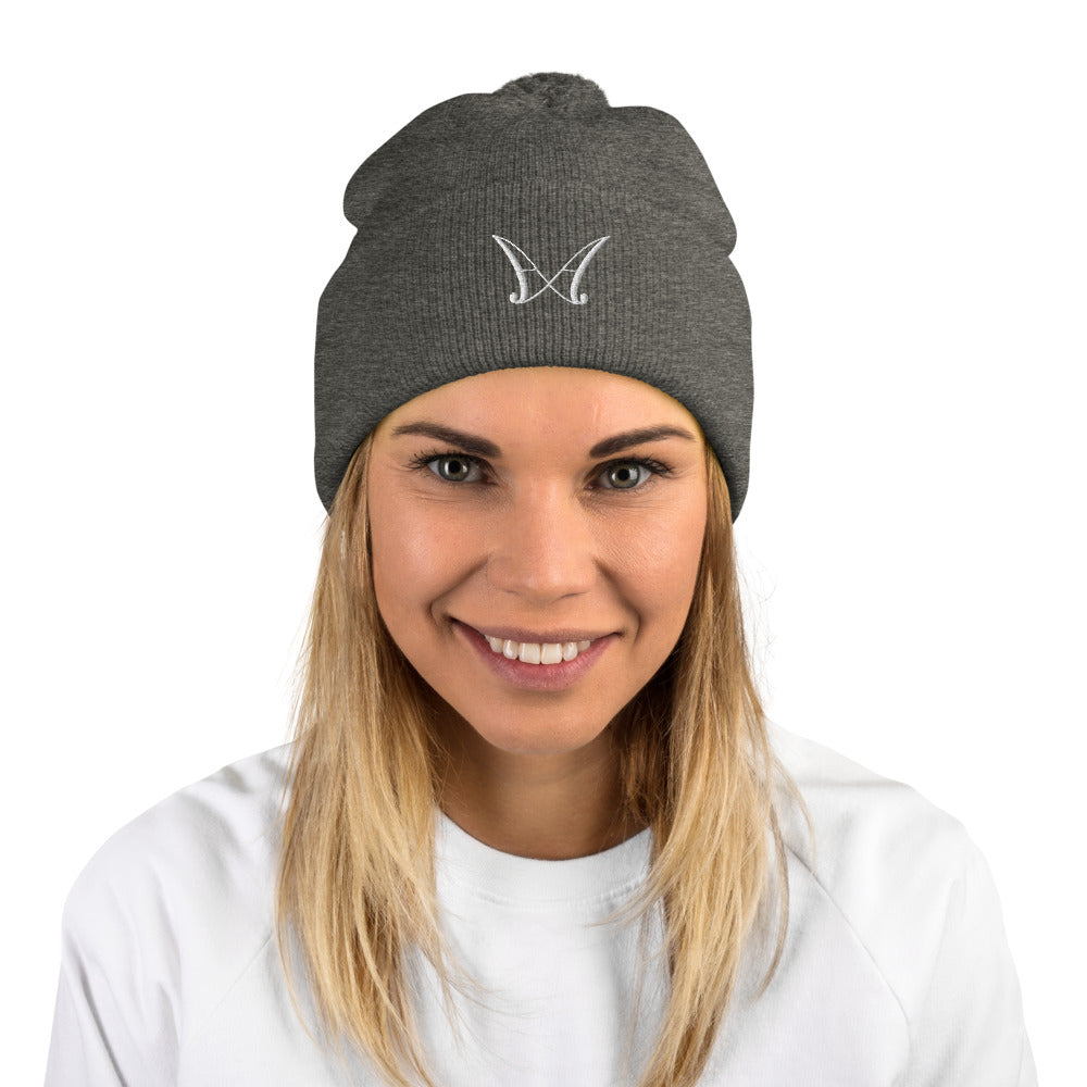 AxA embroidered Pom-Pom Beanie