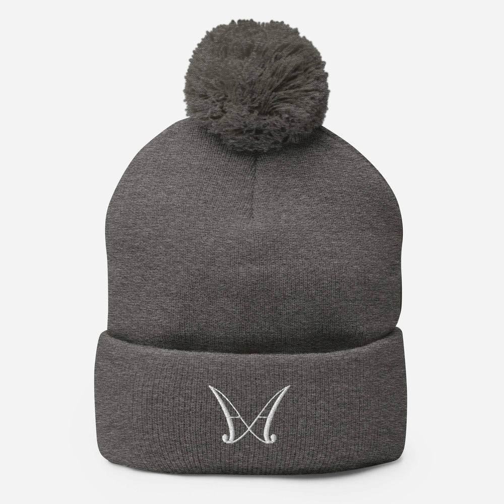 AxA embroidered Pom-Pom Beanie