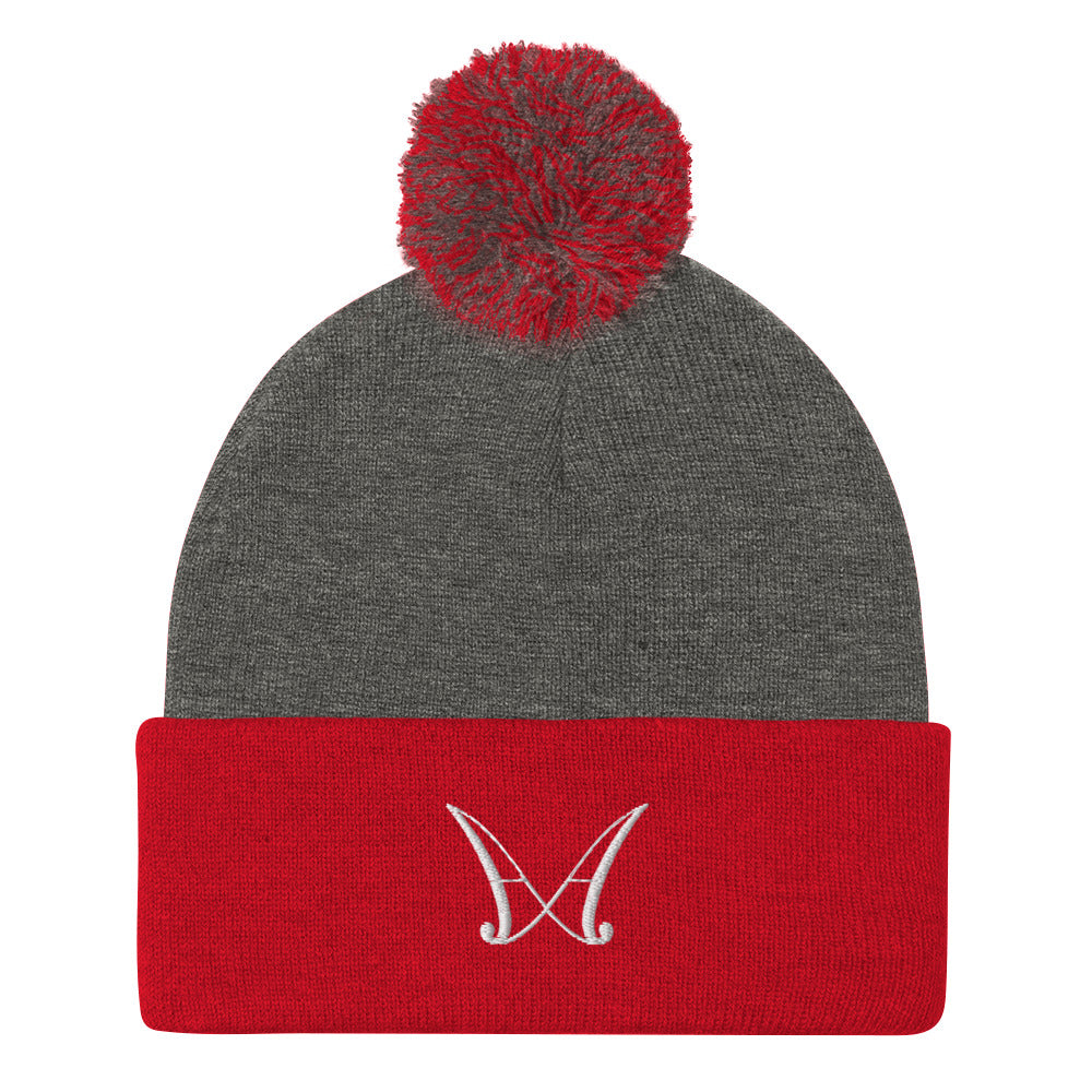 AxA embroidered Pom-Pom Beanie