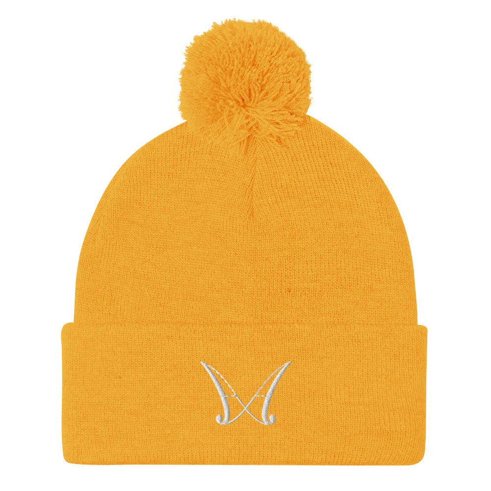 AxA embroidered Pom-Pom Beanie