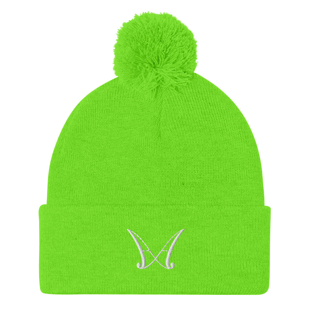 AxA embroidered Pom-Pom Beanie