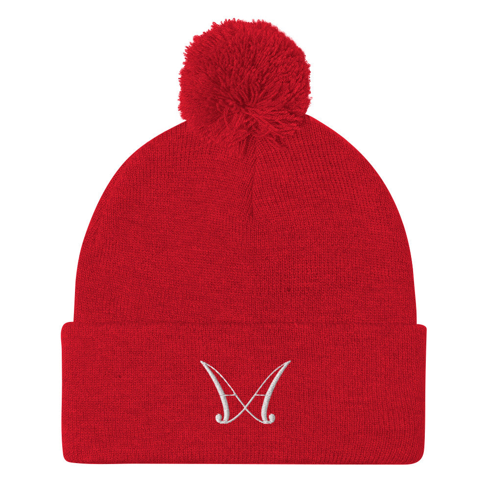 AxA embroidered Pom-Pom Beanie