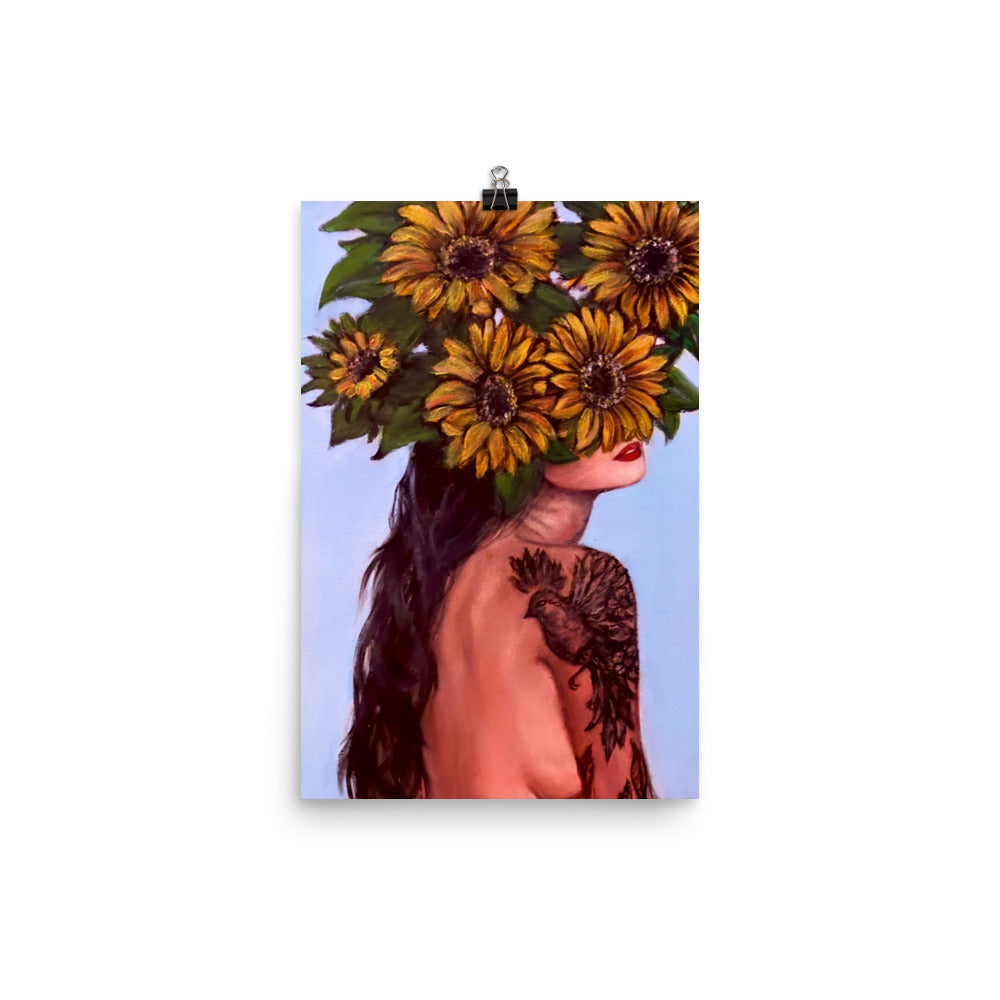 'Sunflower Mind w/tattoo' gloss print