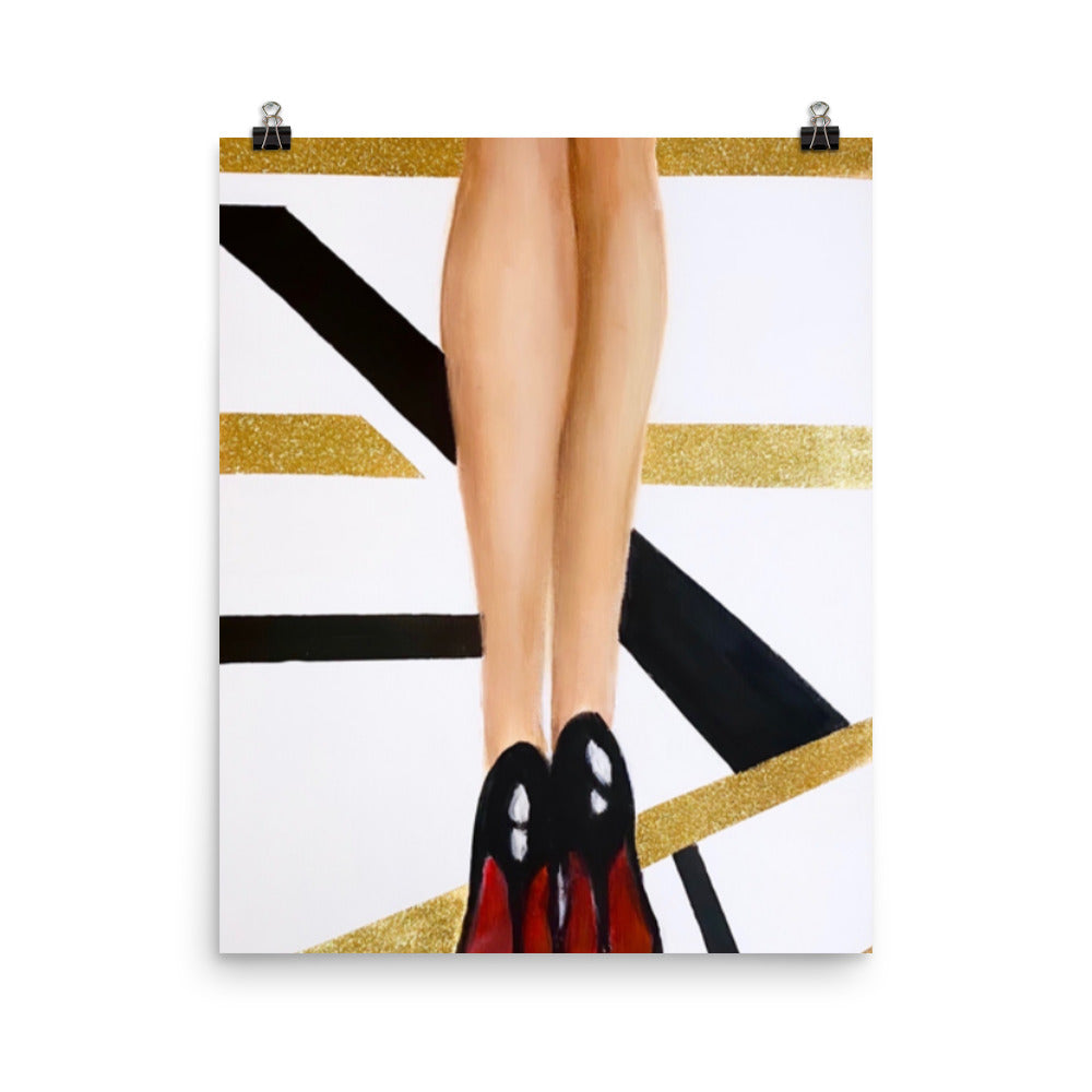 'Glam Heels' gloss print