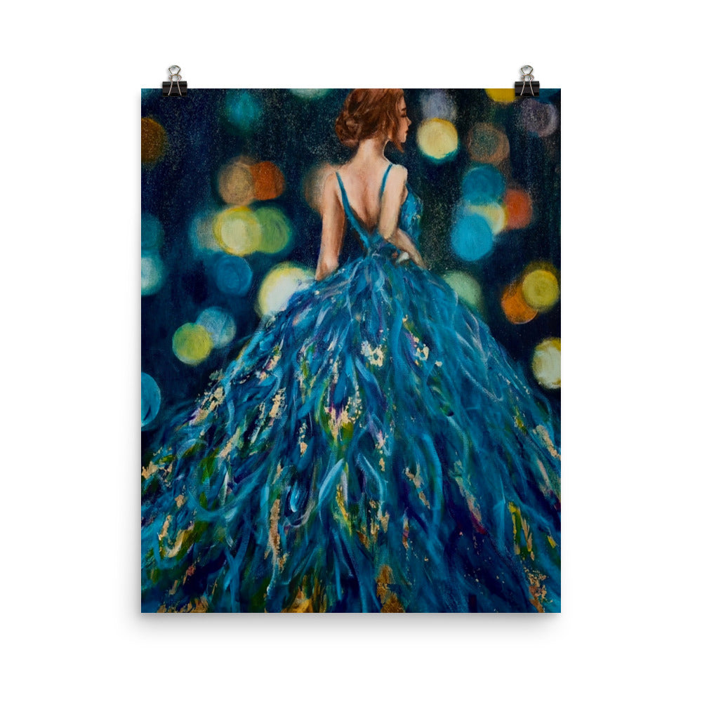 'Peacock Gold' gloss print