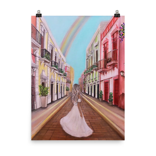 'Rainbow City' gloss print