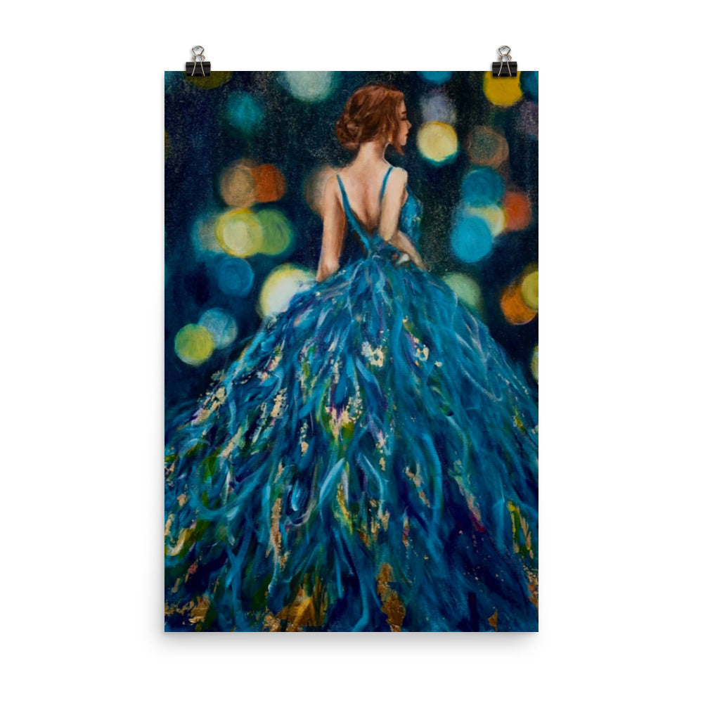 'Peacock Gold' gloss print