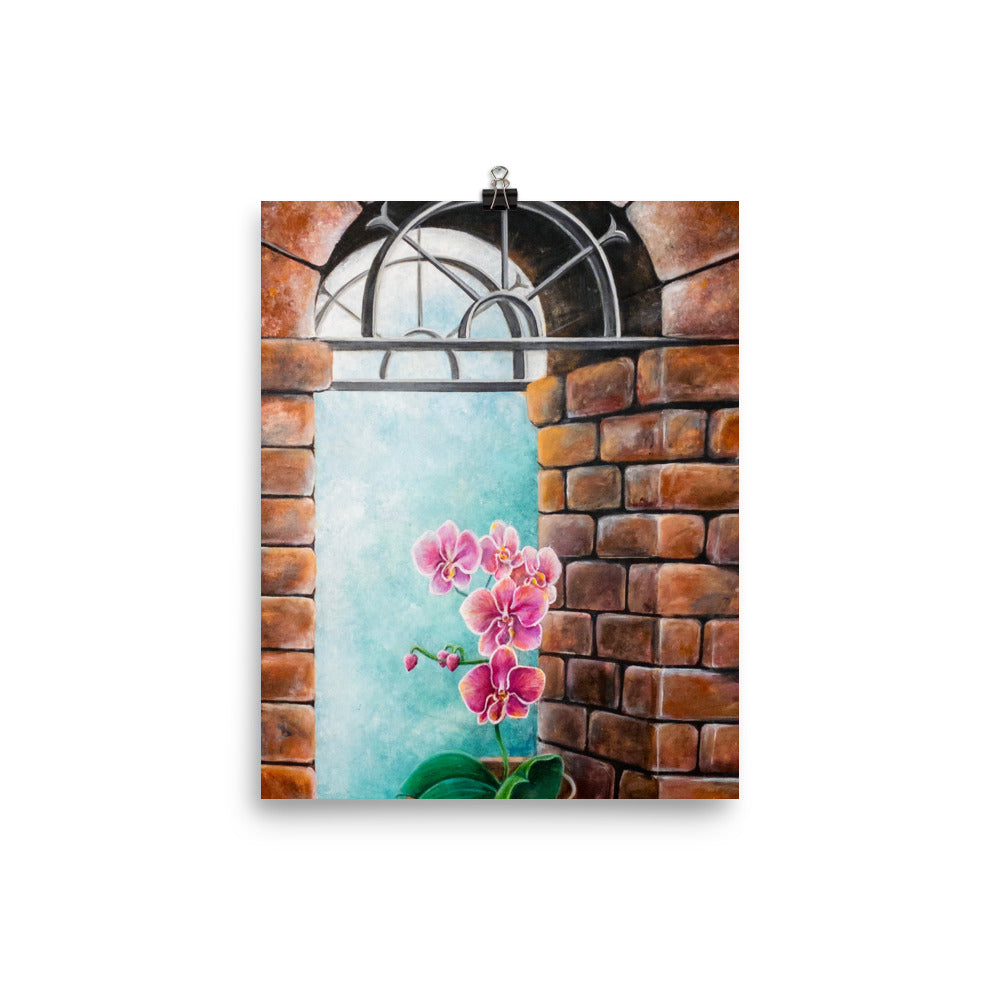 'Orchid Arch' gloss print