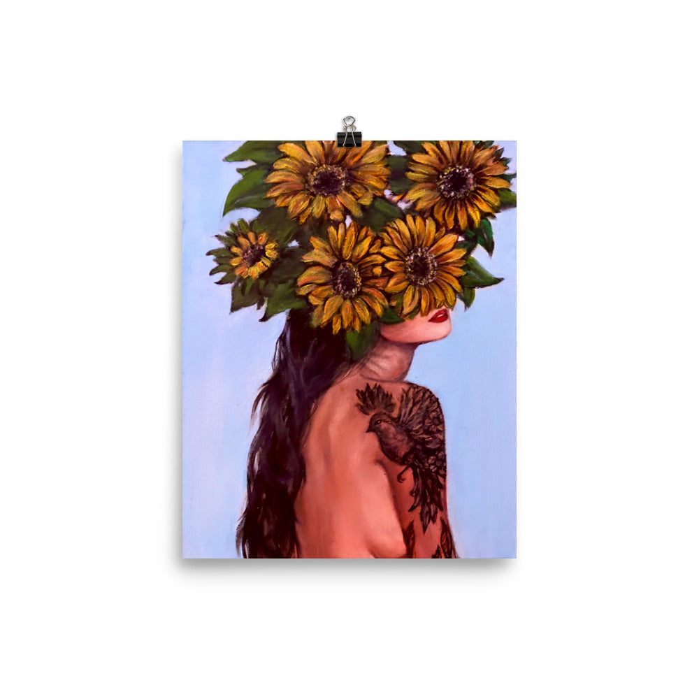 'Sunflower Mind w/tattoo' gloss print