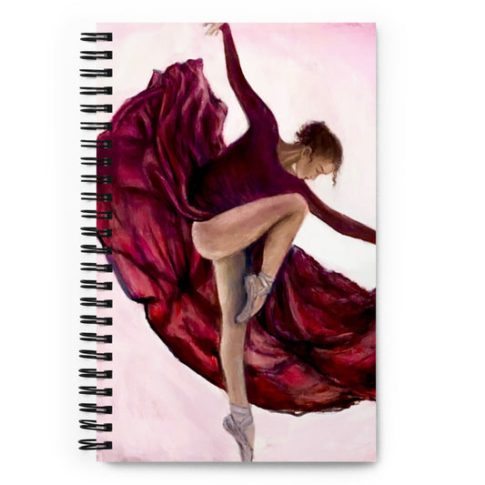 'Scarlet Recital' spiral notebook