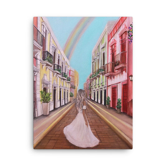 'Rainbow City' canvas print