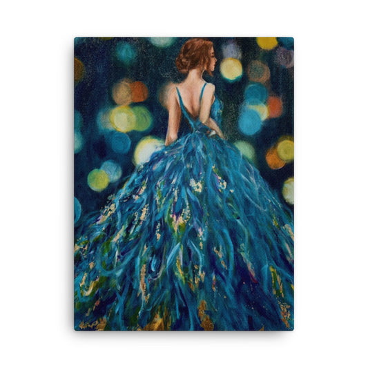 'Peacock Gold' canvas print