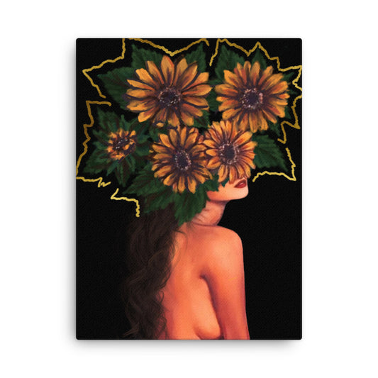 'Fiore Gold' canvas print