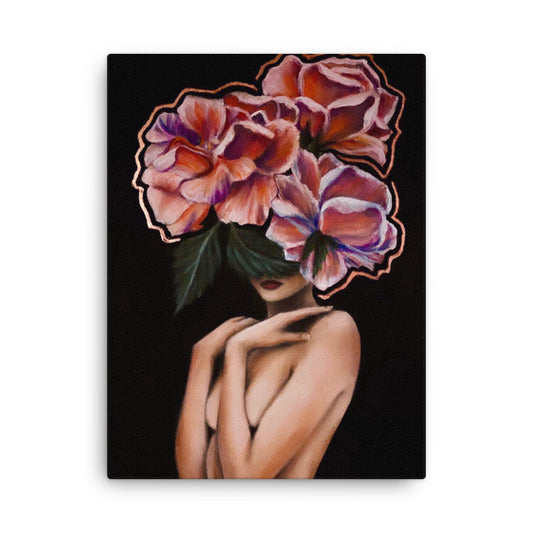 'Fiore Rose Gold' canvas print