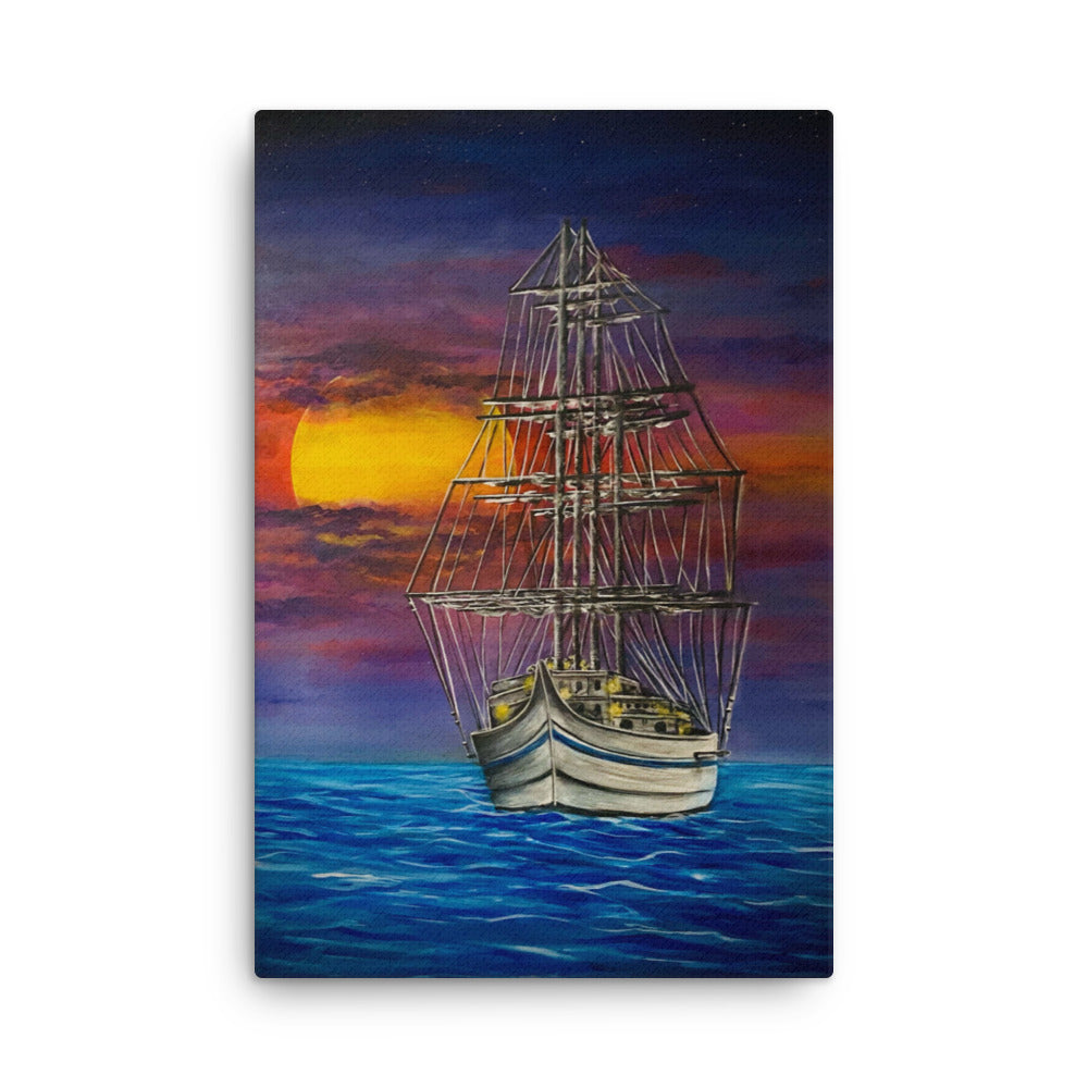 'Nocturnal Sea' canvas print