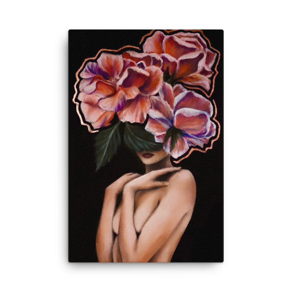 'Fiore Rose Gold' canvas print